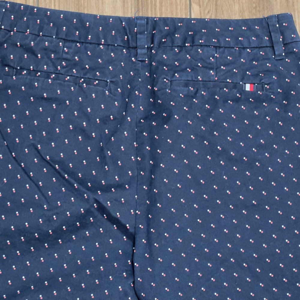 Tommy Hilfiger Hampton Stretch Slim Chino Navy Blue Dots Pants Mid Rise Size 8 - Picture 8 of 13